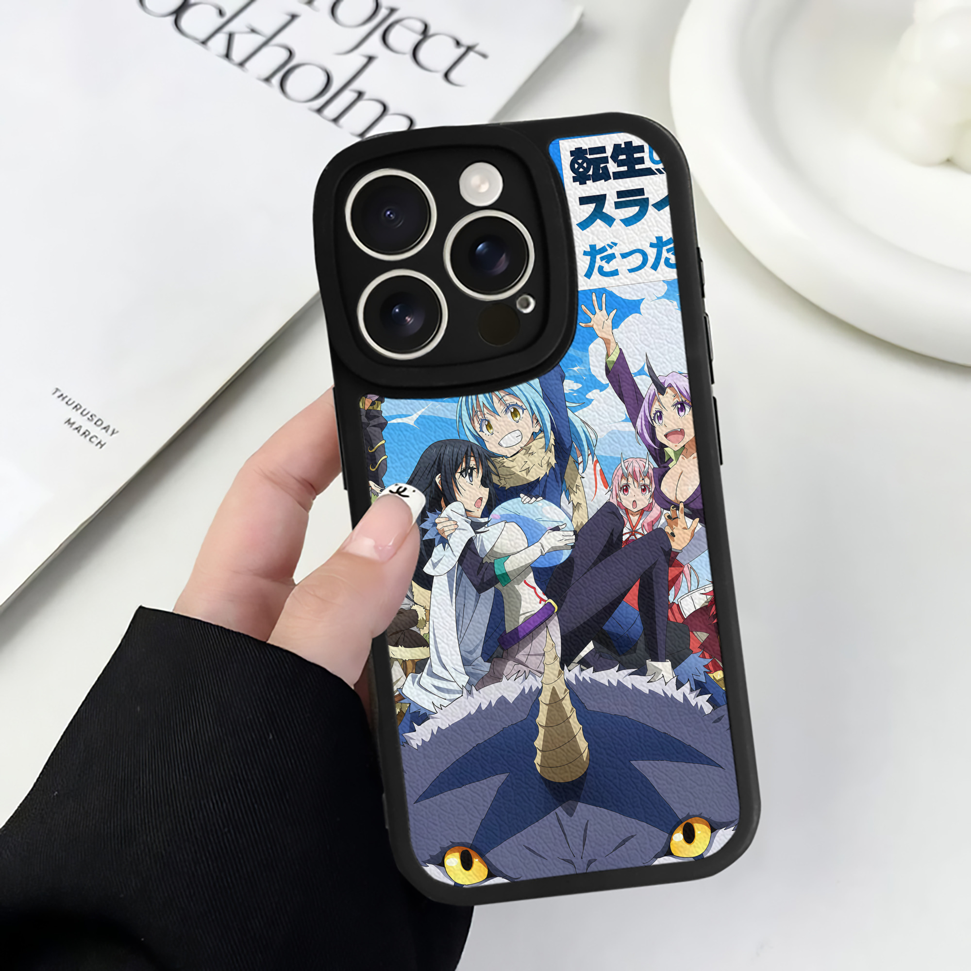 （画像用） 転スラ Regarding Reincarnated to Slime 【iPhone 16シリーズ対応】シリコンスマホケース（レザー調） 材質：シリコン